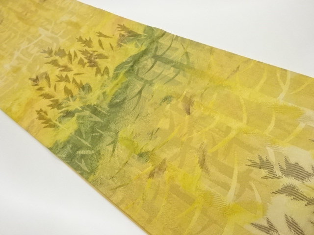 樹木模様織出し袋帯